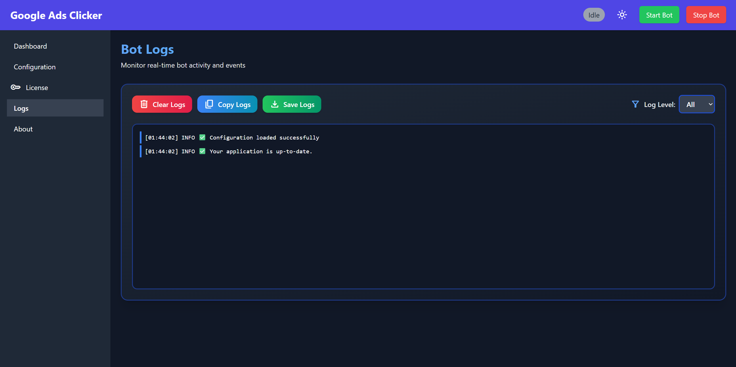 Logs & queue status