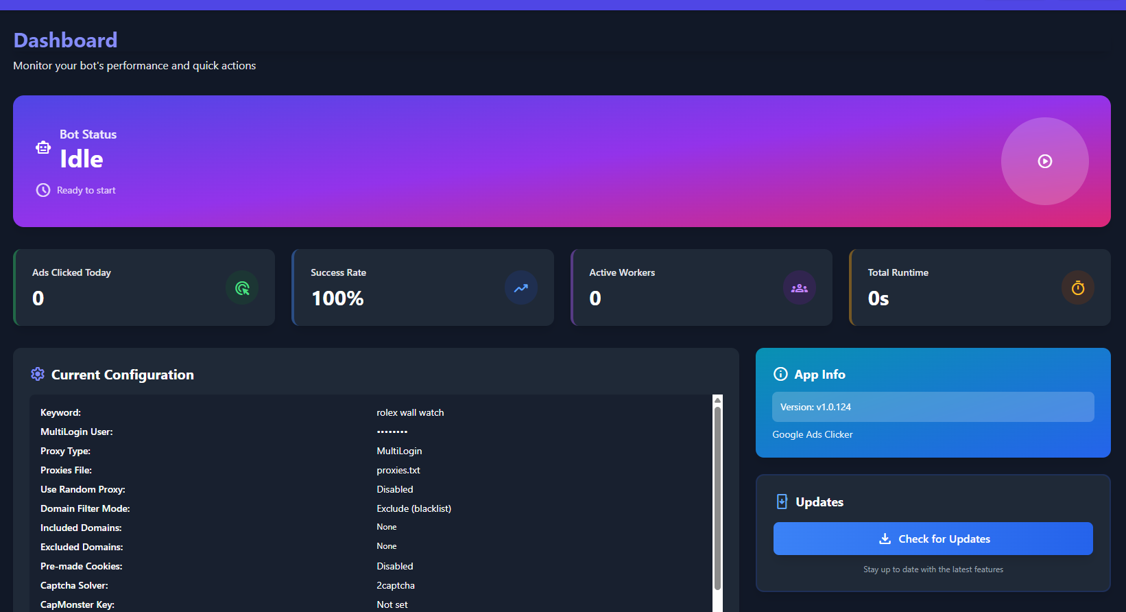 Dashboard overview